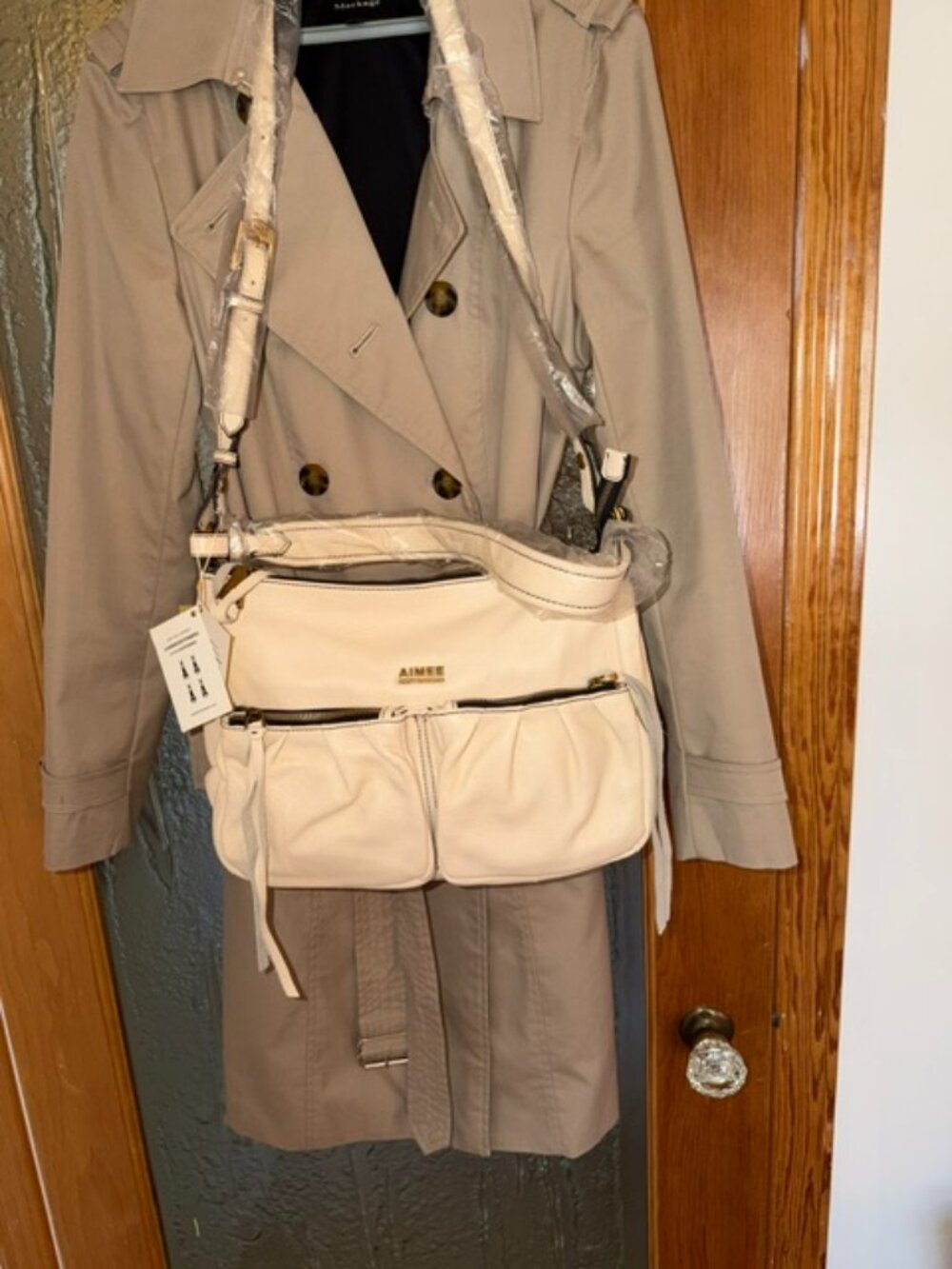 Large Beige Crossbody bag